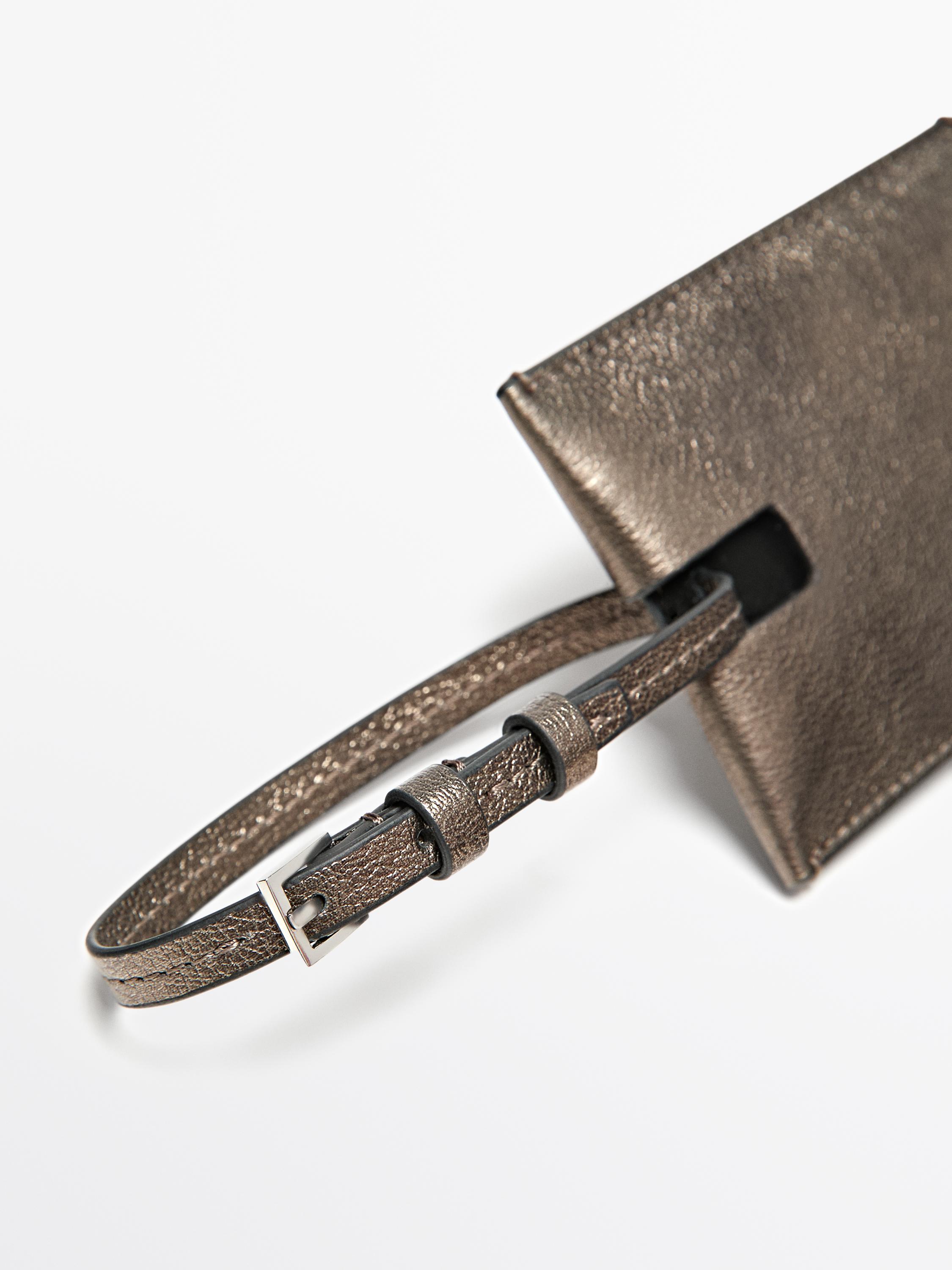 Étiquette pour bagage en cuir nappa